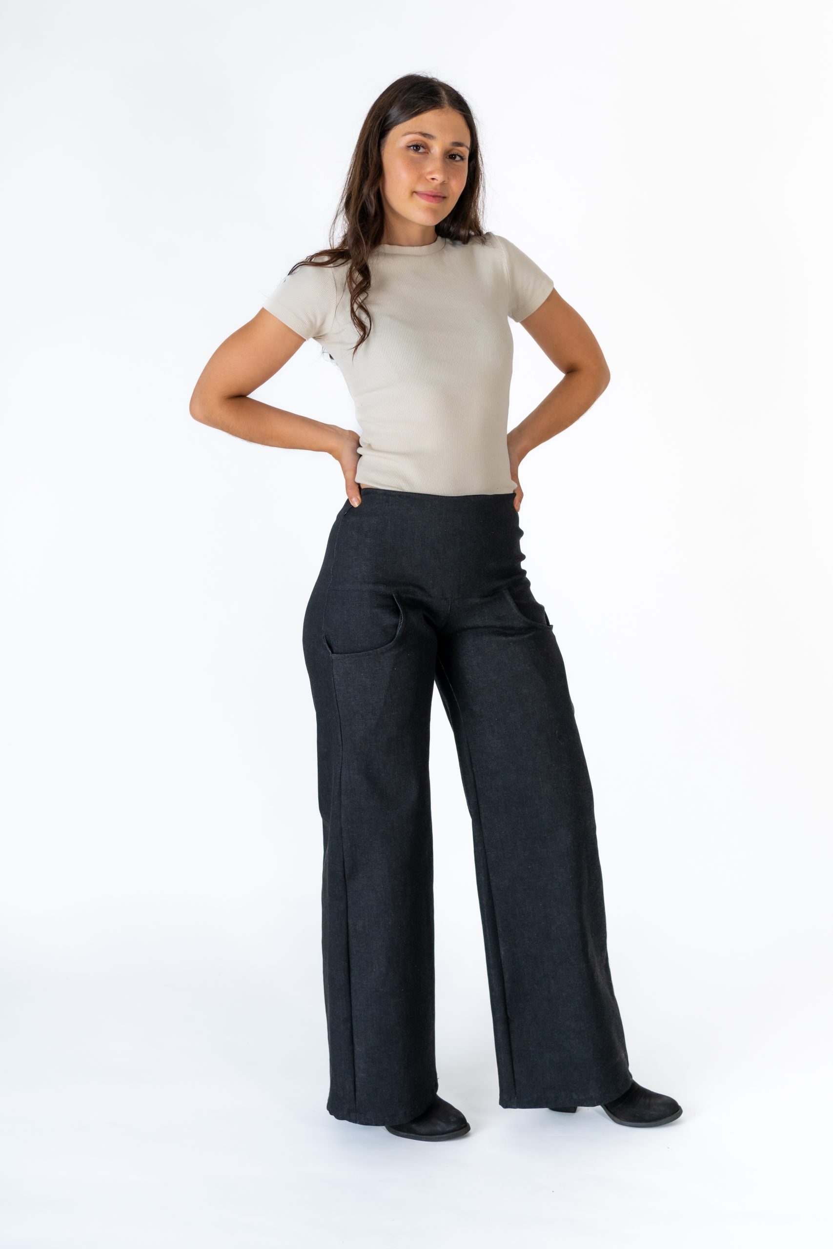 Women's Pants :: Meltdown :: High Waisted Wide Leg Pants with back zip